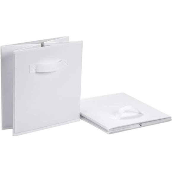 Fabric Cube Storage Bins Set of 6 Collapsible Organizer Boxes with Handles - Picture 4 of 8